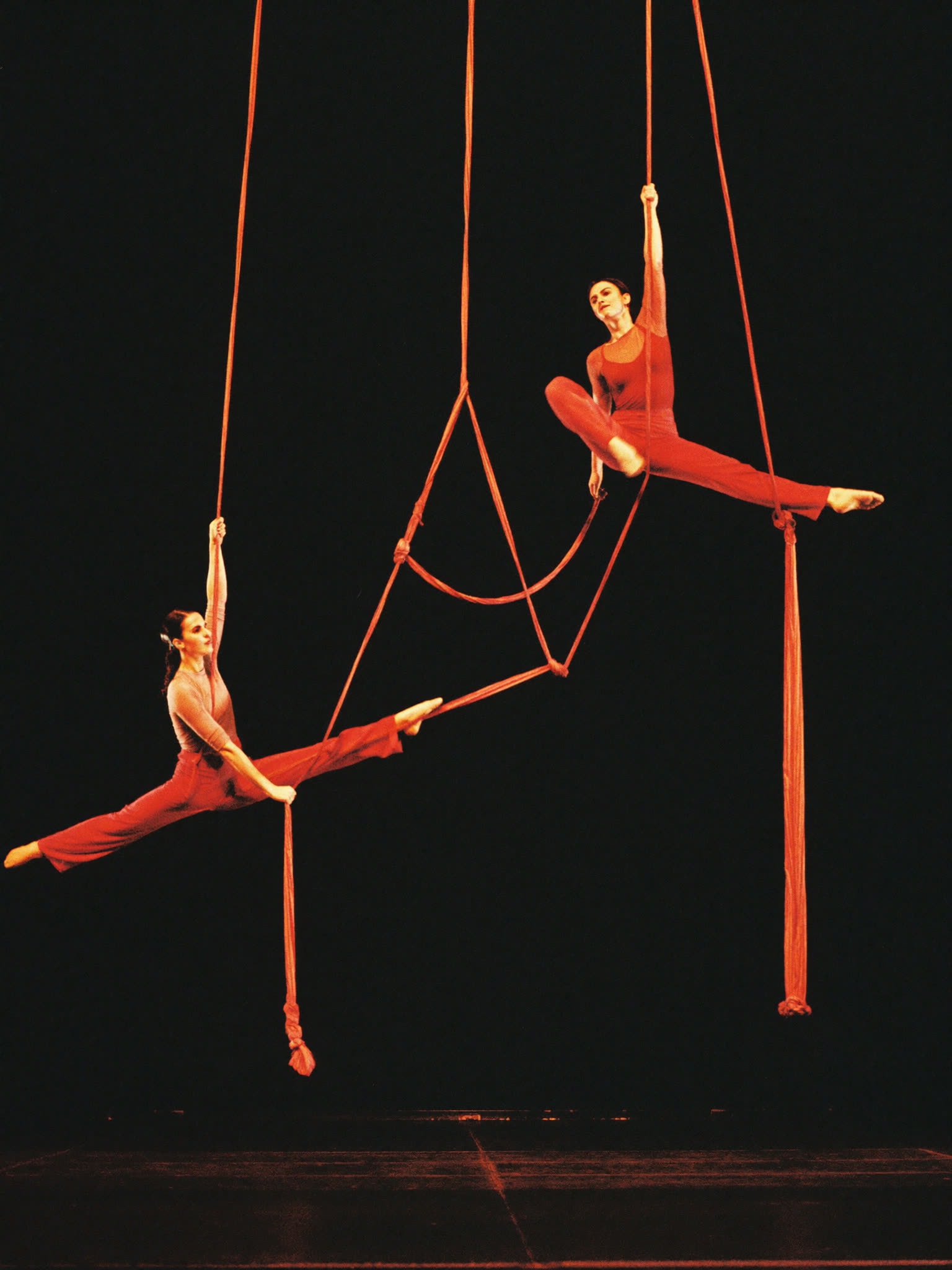 Aerial theatre performers suspended mid-performance at The Black-E