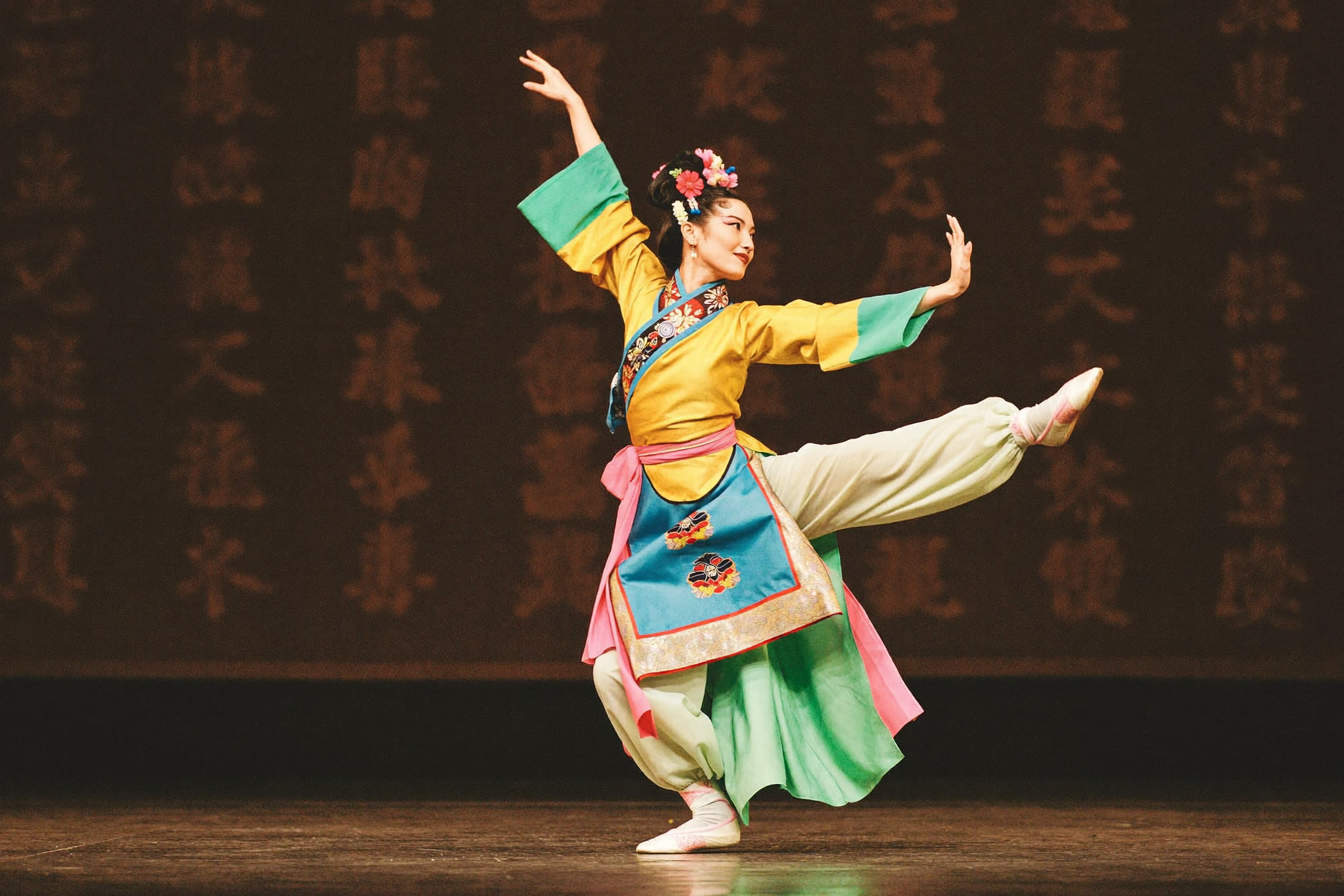 A dancer performing traditional Chinese dance at The Black-E